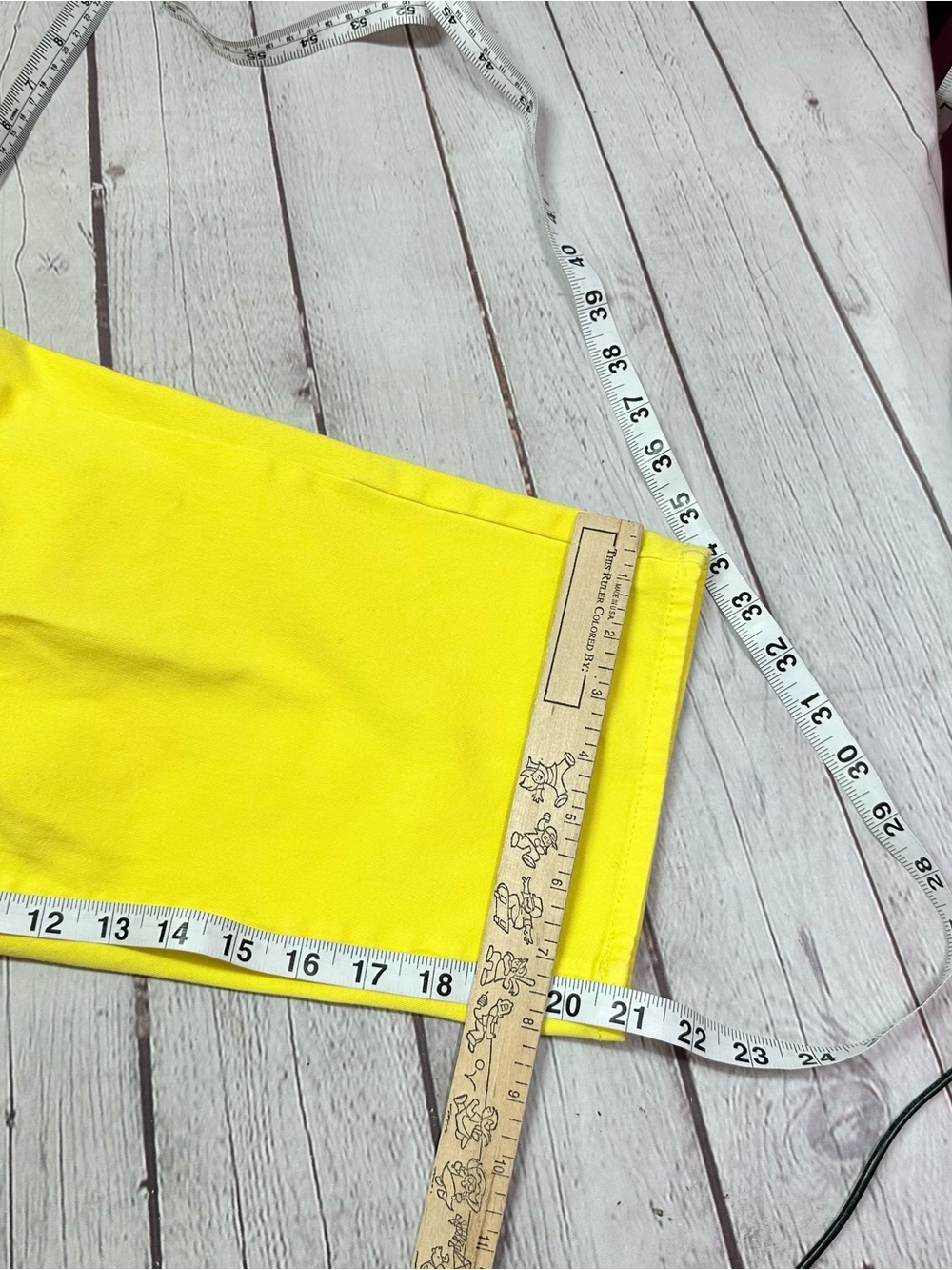 Coldwater Creek Bright Yellow Capri Pants women 20 cotton blend beach summer - Picture 4 of 8